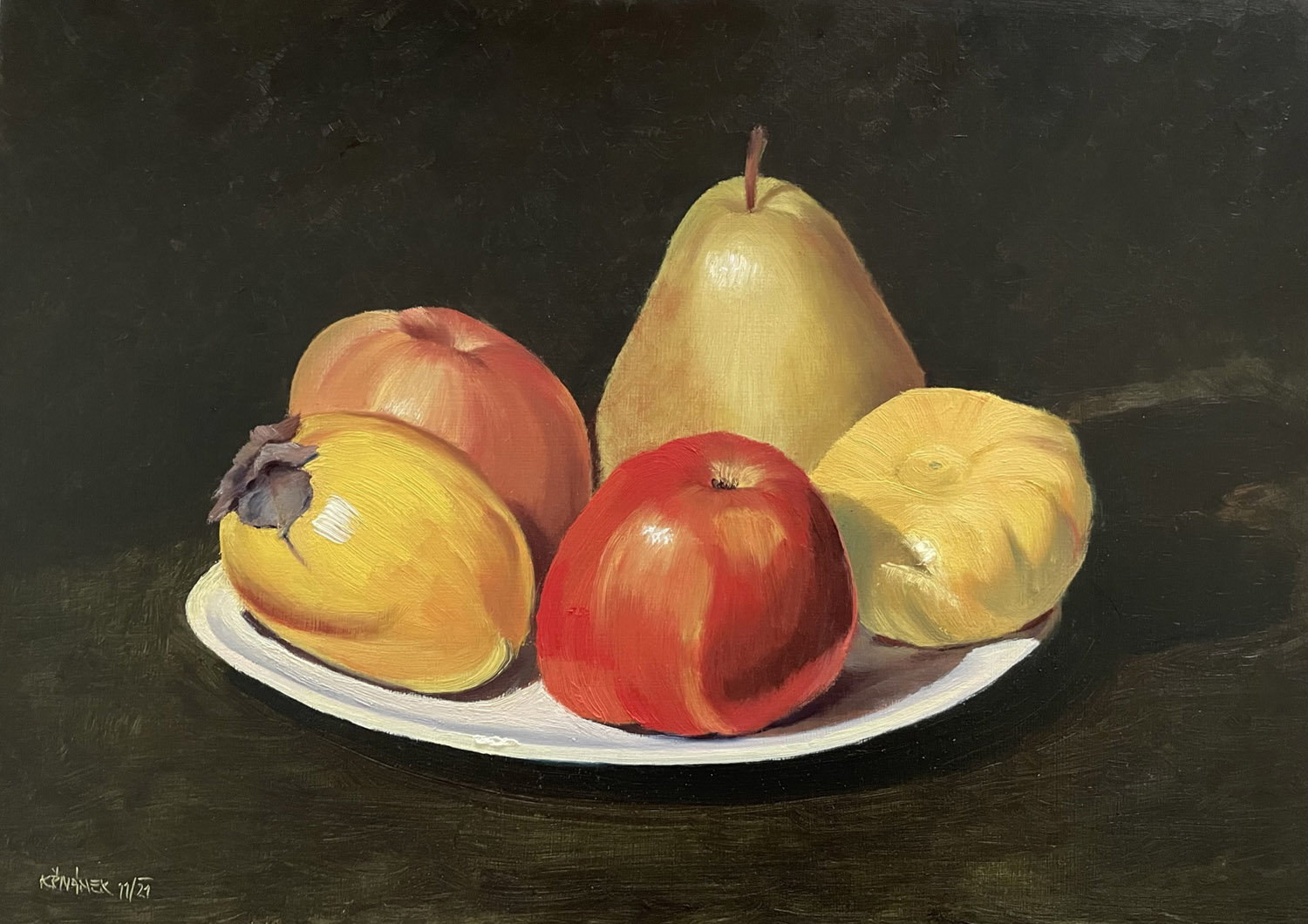 Zátiší s ovocem , obraz malba